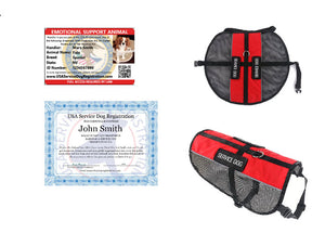 Emotional Support Animal Lightweight Mesh Vest Basic Registration Package - USA Service Animal Registration