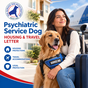 Psychiatric Service Dog Housing/Travel Letter Package