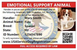 Emotional Fair Housing Service Animals ESA Letter And ID Bundle