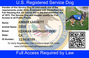 Service Dog ID Card - USA Service Animal Registration