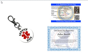 Service Dog ID Card, Digital Certificate & Tag (Bundle & Save $30) - USA Service Animal Registration
